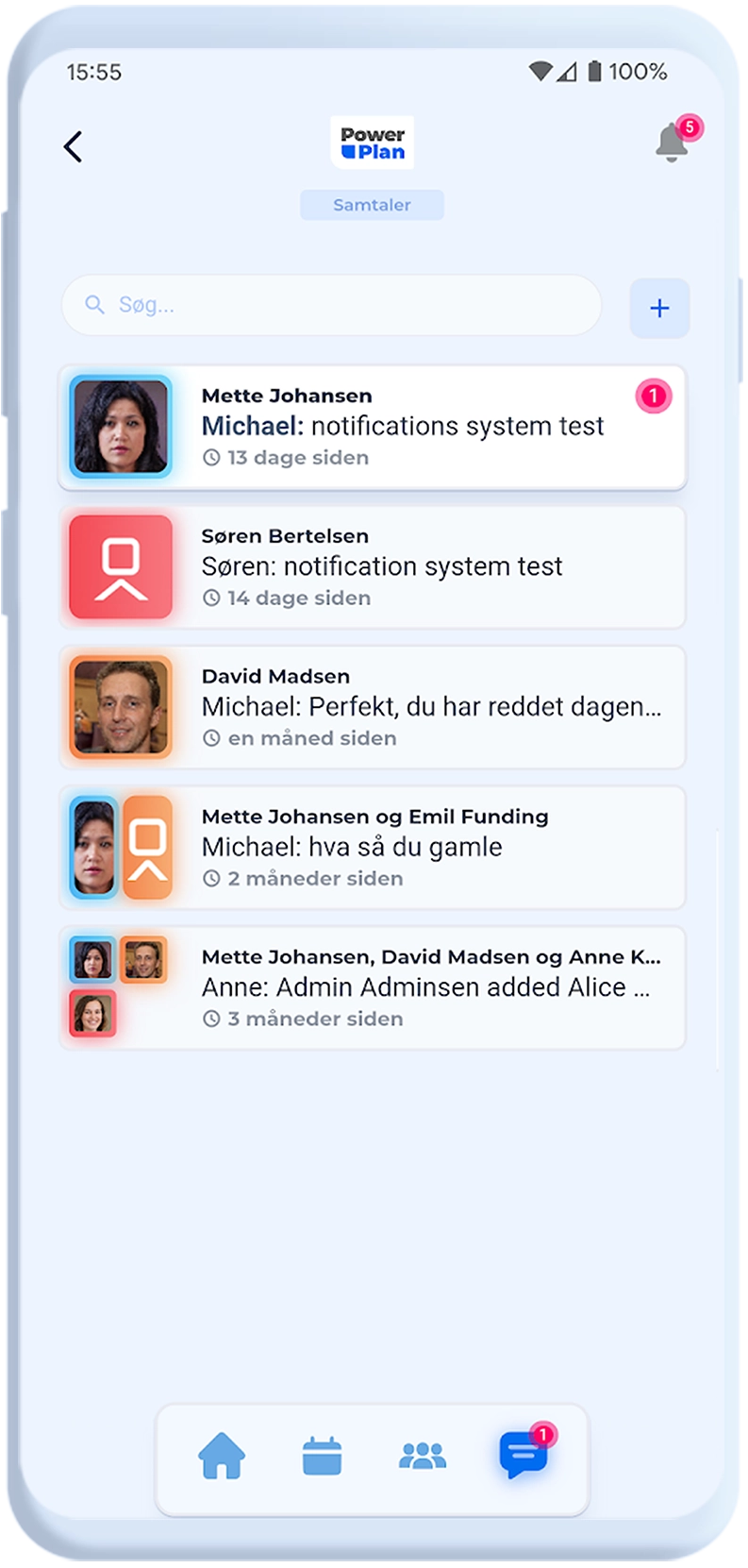 PowerPlan	app chat list screenshot