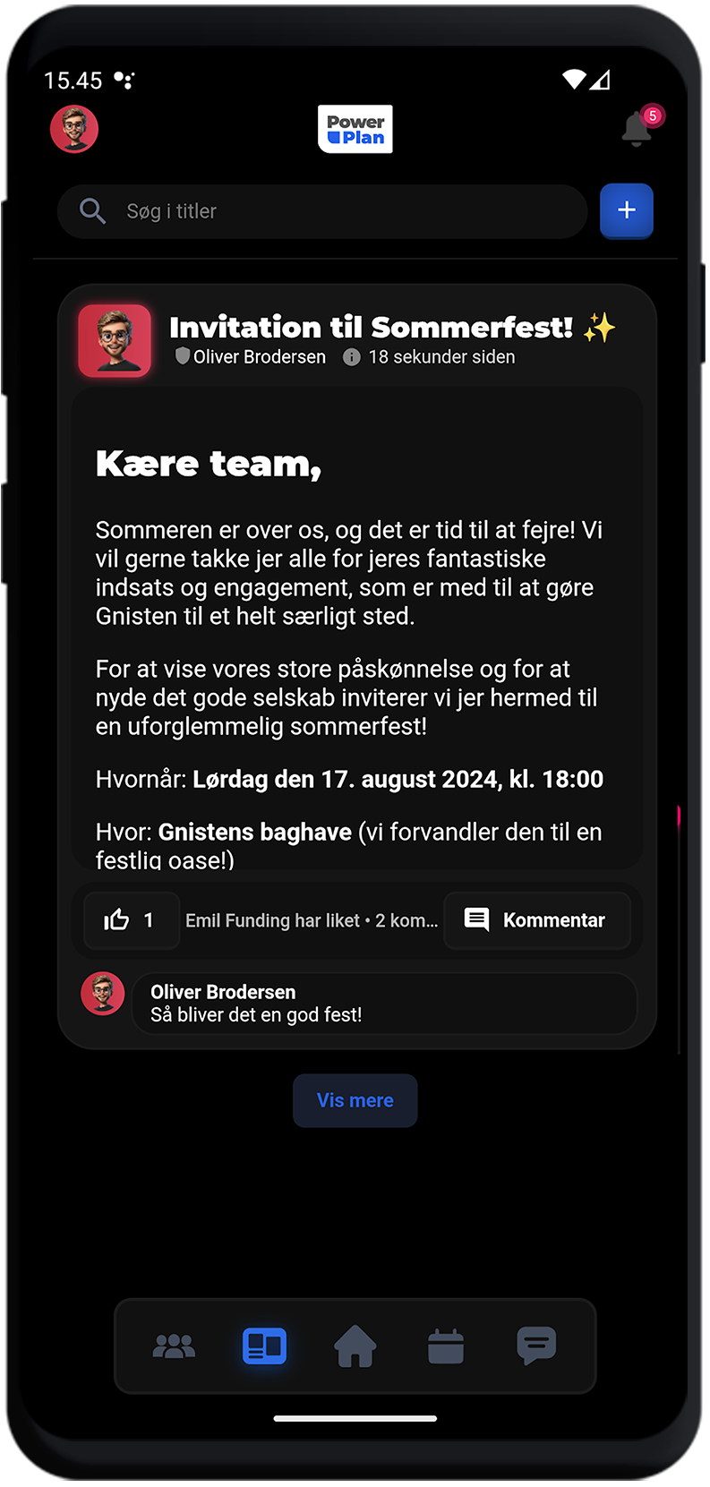 PowerPlan	app bulletin board screenshot